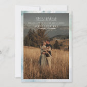 水彩画風の写真2枚を使った田舎風ウェディングのSave the Date セーブザデート (正面)
