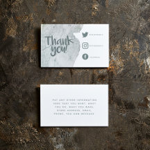 水彩画風の感謝カード ソーシャルリンク挿入カード