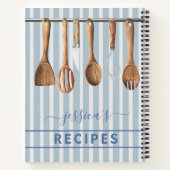 水彩画風の料理本 モダンな青 調理器具付き ノートブック (裏面)