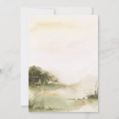 水彩画風の美しい庭園で夫婦の結婚式 セーブザデート (裏面)