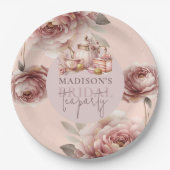 水彩画風ウェディング ティーシャワー オーダーメイド ペーパープレート (正面)
