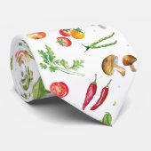 水彩画風カラフルな新鮮野菜 ネクタイ (ロール)