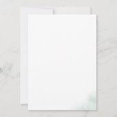 水彩画風グリーンとゴールドの洗礼 招待状 (裏面)