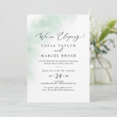 水彩画風グリーンエロープメントの受付案内 招待状 (スタンド正面)