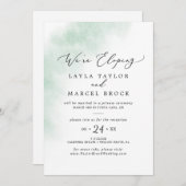 水彩画風グリーンエロープメントの受付案内 招待状 (正面/裏面)