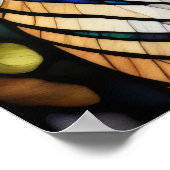 水彩画風ステンドグラススタイルの虎 5:4 ポスター (角)