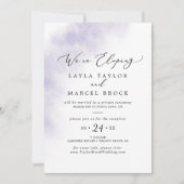 水彩画風パープルエロープメントの受付案内 招待状 (正面)