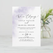 水彩画風パープルエロープメントの受付案内 招待状 (スタンド正面)