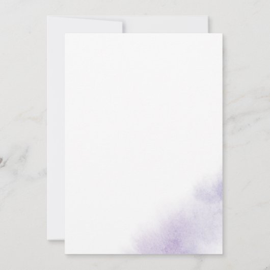 水彩画風パープルエロープメントの受付案内 招待状 (裏面)