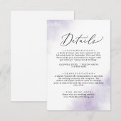 水彩画風パープルディテール封入カード エンクロージャーカード (正面/裏面)