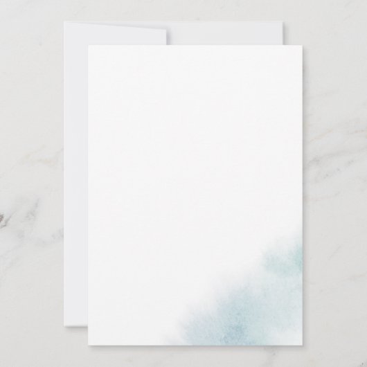水彩画風ブルーエロープメントの受付案内 招待状 (裏面)