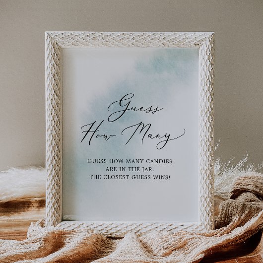 水彩画風ブルー　お菓子の数を当てよう ポスター