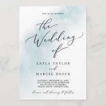 水彩画風ブルー | 結婚式のお知らせ