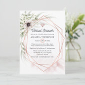 水彩画風ユーカリ幾何学バーチャルシャワー 招待状 (スタンド正面)