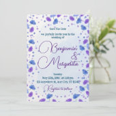 水彩画風 | パープル 結婚式の招待状 招待状 (スタンド正面)