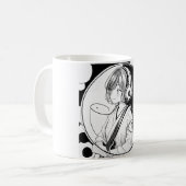 水彩画風_ヘッドホン女子2 コーヒーマグカップ (正面左)