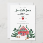 水彩画風 年間クリスマス パーティー 招待状 (正面)