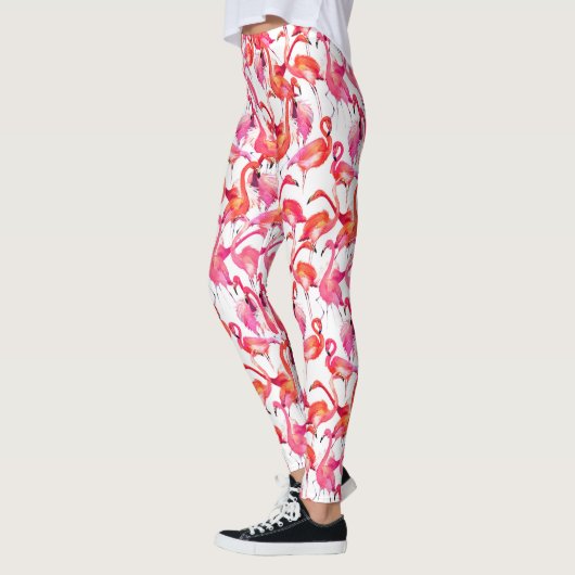 水彩画2の水彩画のフラミンゴ レギンス (左)