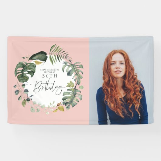 水彩画30th photo birthday party 横断幕 (横)