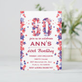 水彩画7月60日バースデーパーティーへの招待 招待状 (スタンド正面)