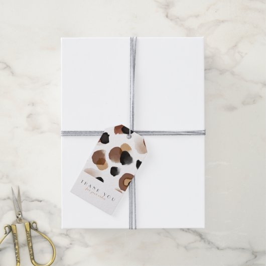 水彩画 |ありがとうございます | Leopard print ギフトタグ (より糸付き)