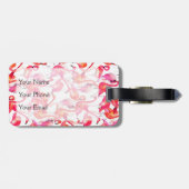 水彩画|のモノグラムの水彩画のフラミンゴ ラゲッジタグ (裏面横)