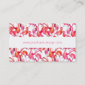 水彩画|のモノグラムの水彩画のフラミンゴ 名刺 (裏面)