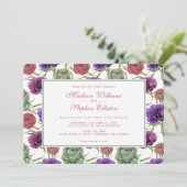 水彩画|のユーカリ及びアネモネ-結婚式 招待状 (スタンド正面)