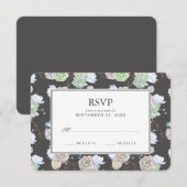 水彩画|のSucculents及び枝- RSVPを結婚すること 出欠カード (正面/裏面)