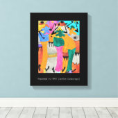 水彩画、アフリカアート、ジョイ素晴らしダンス キャンバスプリント (インサイチュ (ウッドフロア))