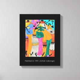 水彩画、アフリカアート、ジョイ素晴らしダンス キャンバスプリント