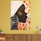 水彩画 – アフリカ美しい絵画ズ・アーモダント キャンバスプリント (インサイチュ (リビング))