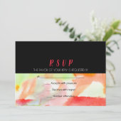 水彩画 ウェディング 招待 返信 応答 RSVP 招待状 (スタンド正面)