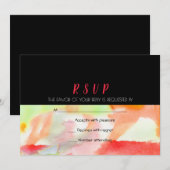 水彩画 ウェディング 招待 返信 応答 RSVP 招待状 (正面/裏面)