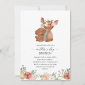 水彩画 エレガントな母の日のブランチ　ベイビーシャワー 招待状 (正面)