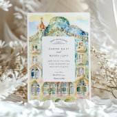 水彩画 カサ・バトリョ バルセロナ 結婚式 招待状