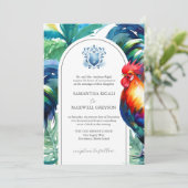 水彩画 キーウェスト フォーマル ウェディング 招待状 (スタンド正面)