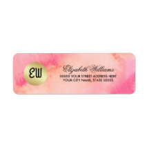 水彩画 |ゴールドフォイル差出人住所ラベル