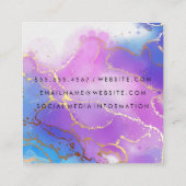 水彩画 |ゴールド・フォイル | QRスキャン スクエア名刺 (裏面)