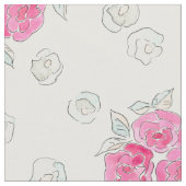 水彩画。ピンクのバラ。 ファブリック (クローズアップ)