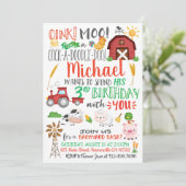 水彩画 ファーマー 誕生日 招待状 (スタンド正面)