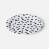 水彩画。ブルー水玉模様。紙プレート ペーパープレート (アングル)