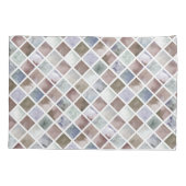 水彩画。ベージュとグレーの正方形 枕カバー (裏面)