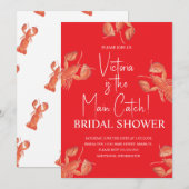 水彩画 メインキャッチ ロブスター ブライダルシャワー 招待状 (正面/裏面)