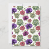 水彩画 |ユーカリ&アネモン |ありがとうございます サンキューカード (裏面)