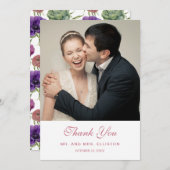 水彩画 |ユーカリ&アネモン |ありがとうございます サンキューカード (正面/裏面)