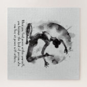 水彩画 ヨガ レイキ 片足の王のハトのポーズ ジグソーパズル (横)