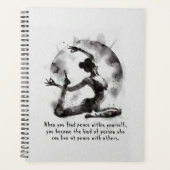 水彩画 ヨガ レイキ 片足の王のハトのポーズ プランナー手帳 (正面)