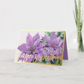 水彩画 ラベンダー ポインセチア クリスマス (正面)