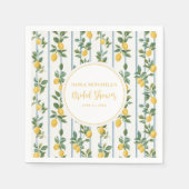 水彩画 レモン ブライダルシャワー イタリアン ヴィンテージ スタンダードカクテルナプキン (正面)